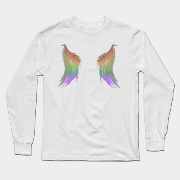 Rainbow Wings Long Sleeve T-Shirt by Tuvoria